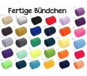 Bündchen fertig - Uni 3 tlg. - 2x Arm, 1x Bund